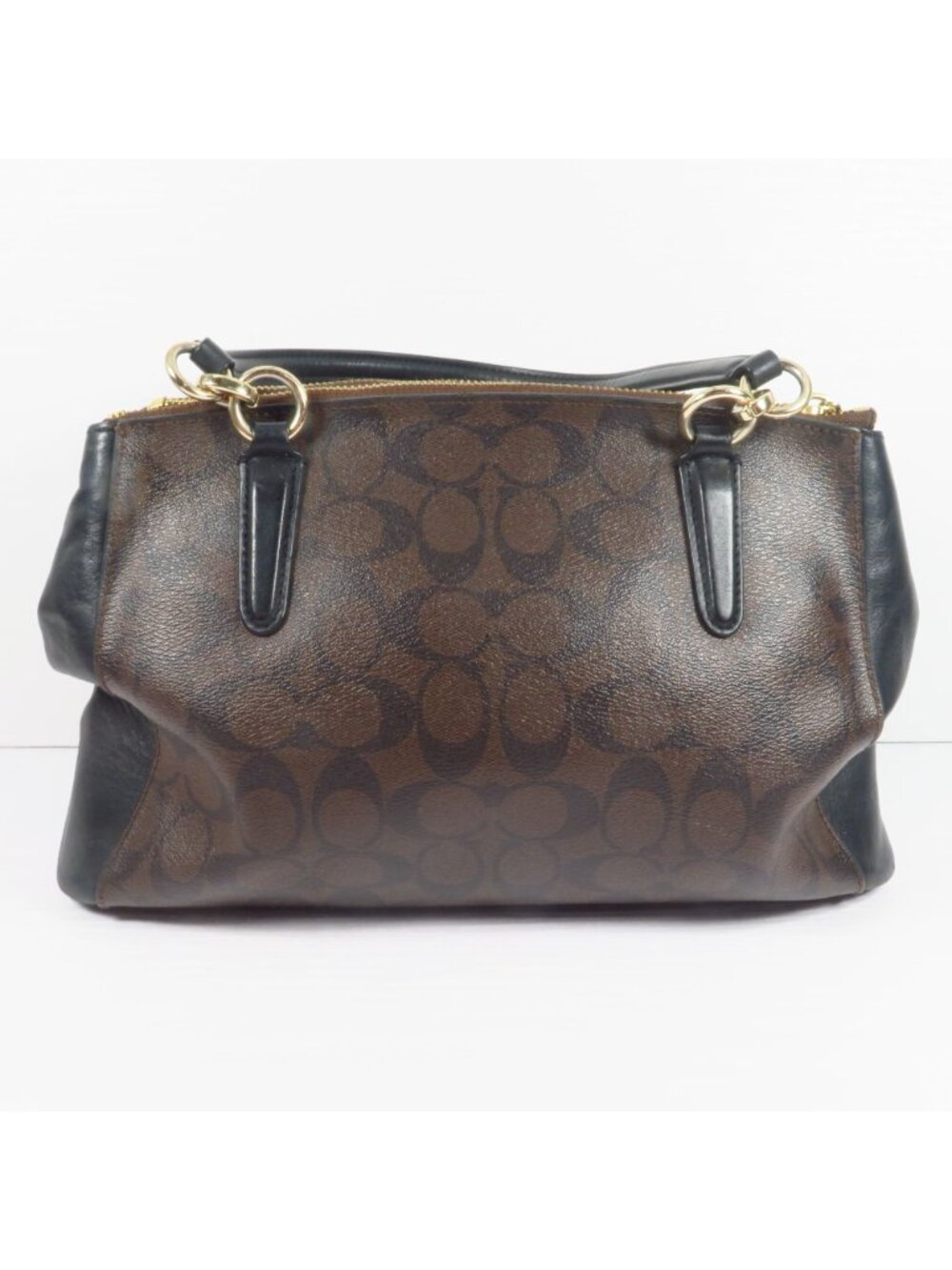 Coach Signature Christie Carryall Small w/ Wallet Black Brown PVC F58291 F16107 - Picture 2 of 16